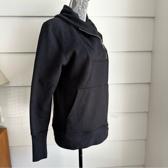 OAK NYC Shawl Collar Zip Pullover Sweatshirt in Black size Small - Picture 6 of 11